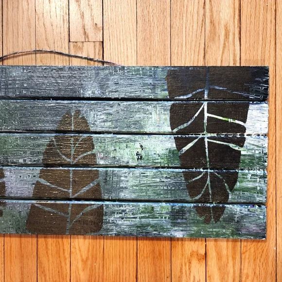 HANDCRAFTED Wood Contemporary Wall Decor Artwork HANDPAINTED Painting Jungle Art - Picture 9 of 16